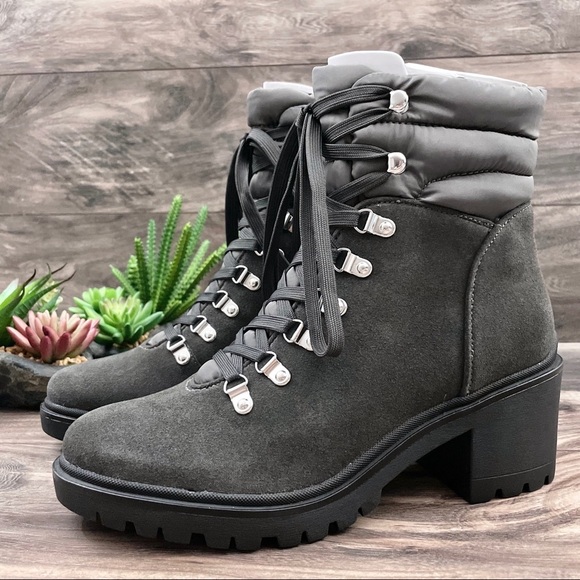 NIB Nine West Persia Leather Lug Sole Hiker Boots - Picture 3 of 12